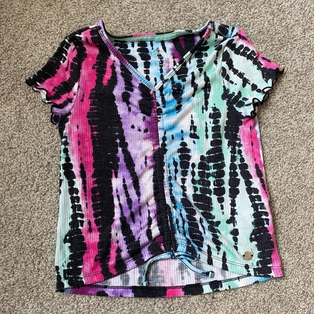 Justice girls tie dye 70s tshirt, 7/8​​​​